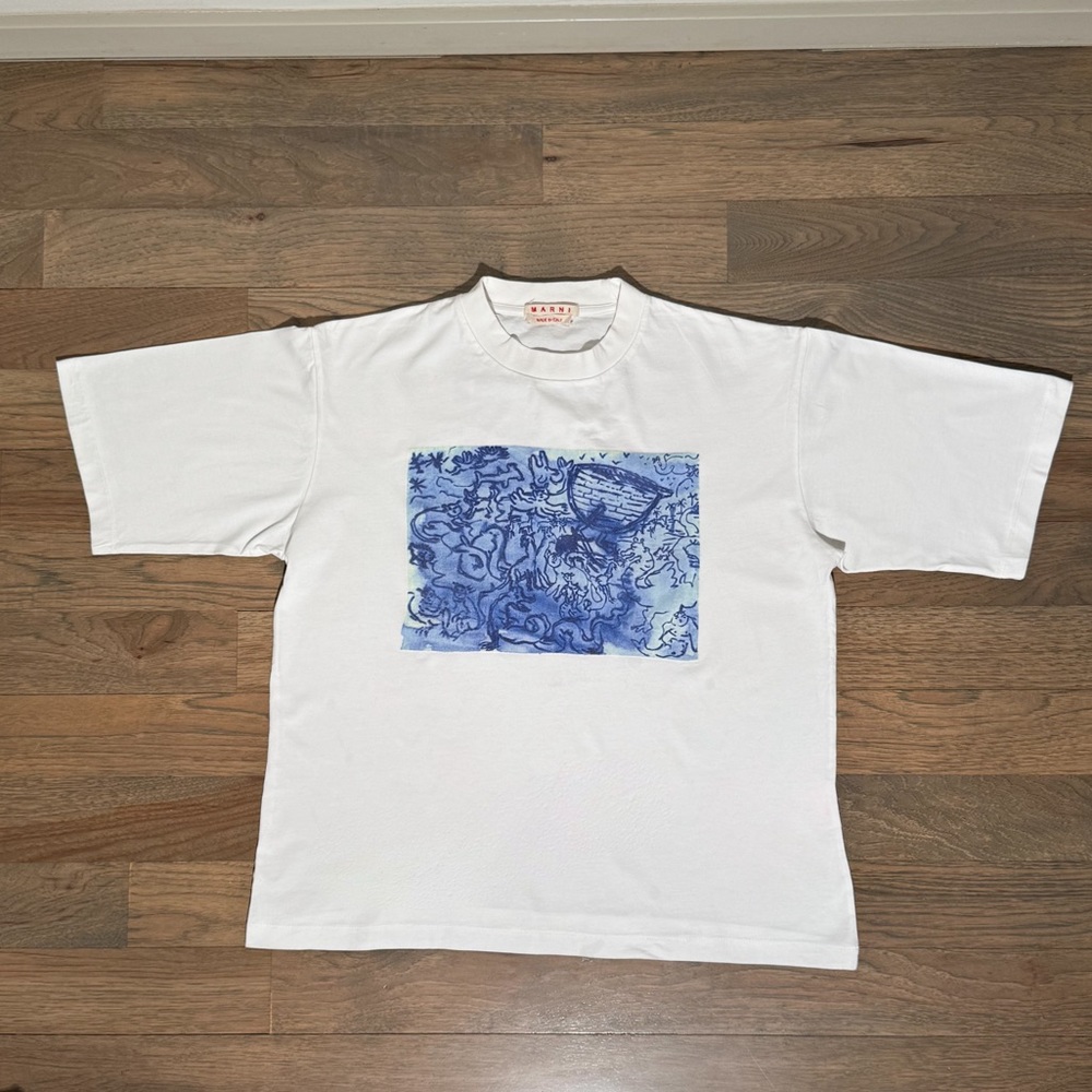 Marni Graphic White T-shirt - Size 42 (US Medium) Brand New
